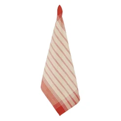 3 torchons campagne rouges en coton