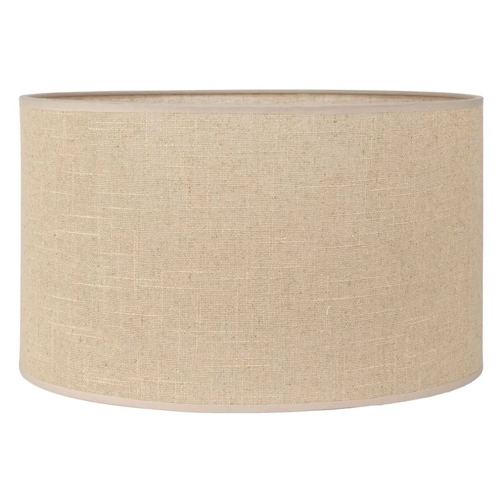 Abat jour en coton et lin beige h24cm - Ter-Bohem