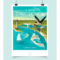 Affiche Bassin d'Arcachon 42x59.4cm