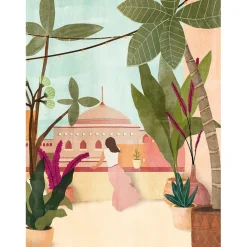 Affiche femme balcon 30x40cm