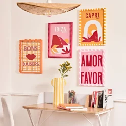 Affiche "Capri Italie" jaune 30x40cm