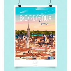 Affiche ville Bordeaux 42x59.4cm