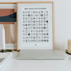 Affiche visas de voyages 50x70cm