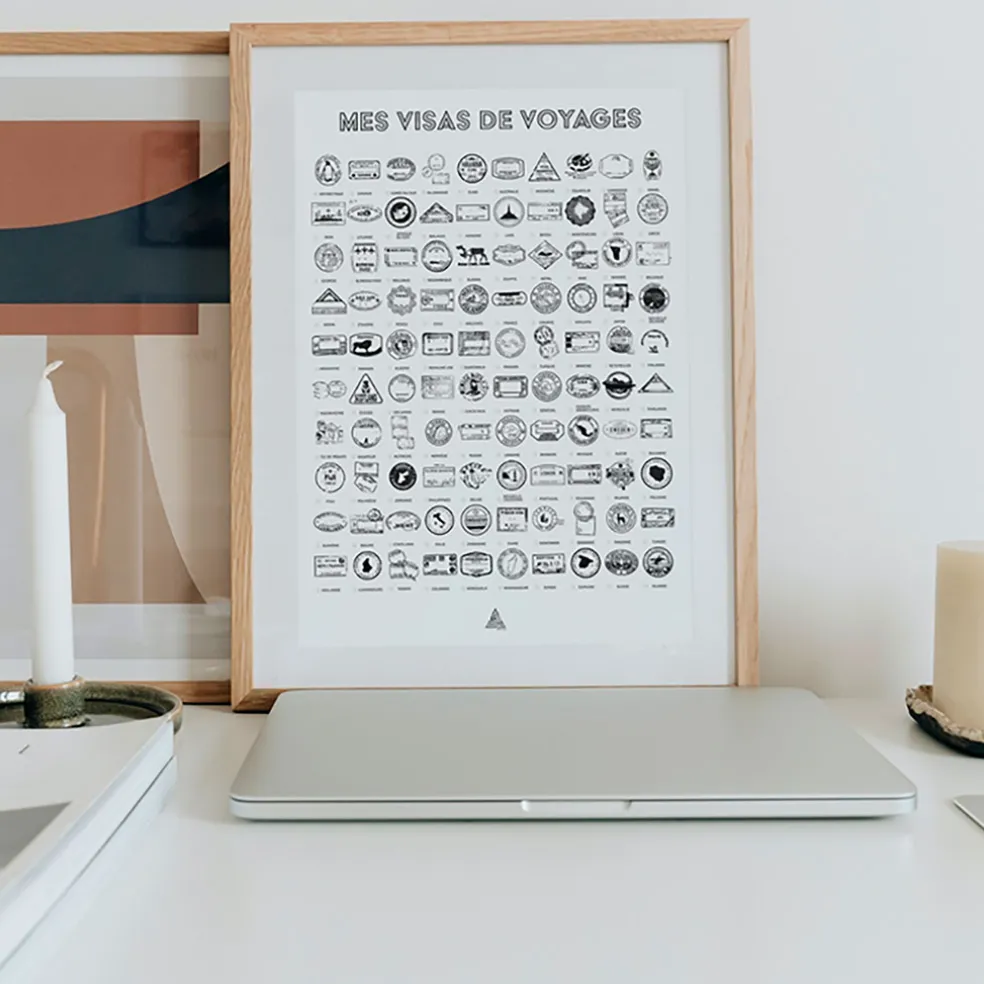 Affiche visas de voyages 50x70cm