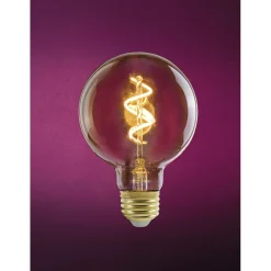 Ampoule spirale globe ambree