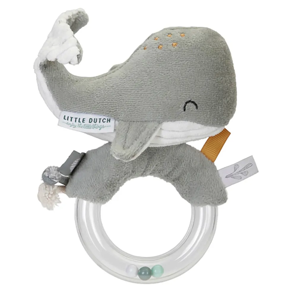 Anneau hochet baleine - ocean mint