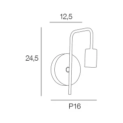 Applique base ronde en bois naturel et métal noir