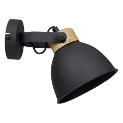 Applique en fer et manguier d17cm noir mat - lowri