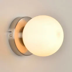 Applique en metal et verre h12cm alu brosse - seventy