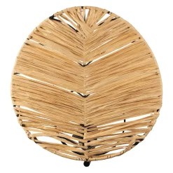 Applique en raphia et fer naturel et noir h32cm - Tulum