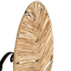 Applique en raphia et fer naturel et noir h32cm - Tulum