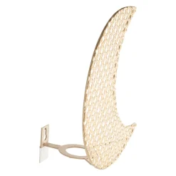 Applique lune en rotin et fer naturel h11cm - Songes