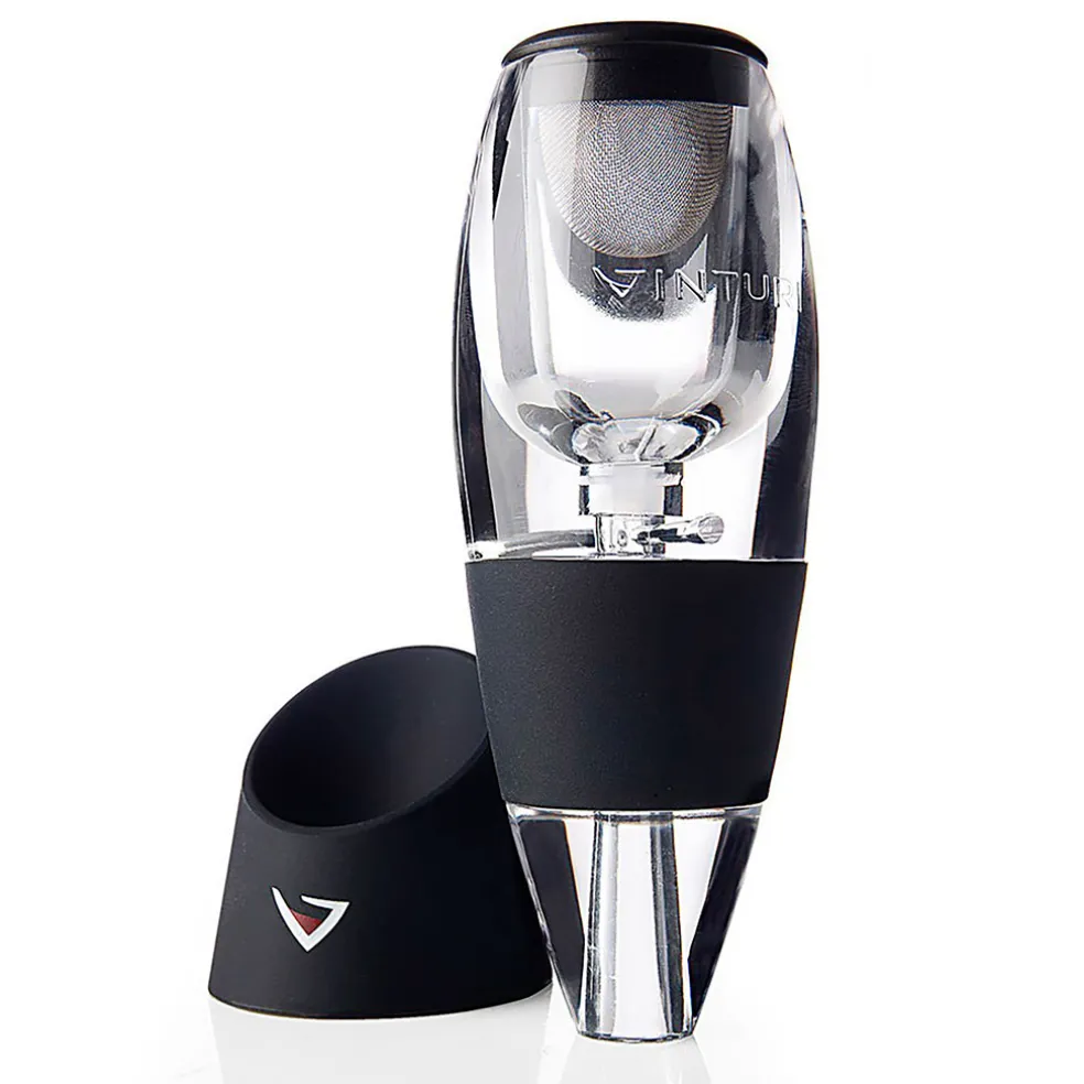 Aérateur à vin rouge noir et transparent - Vinturi