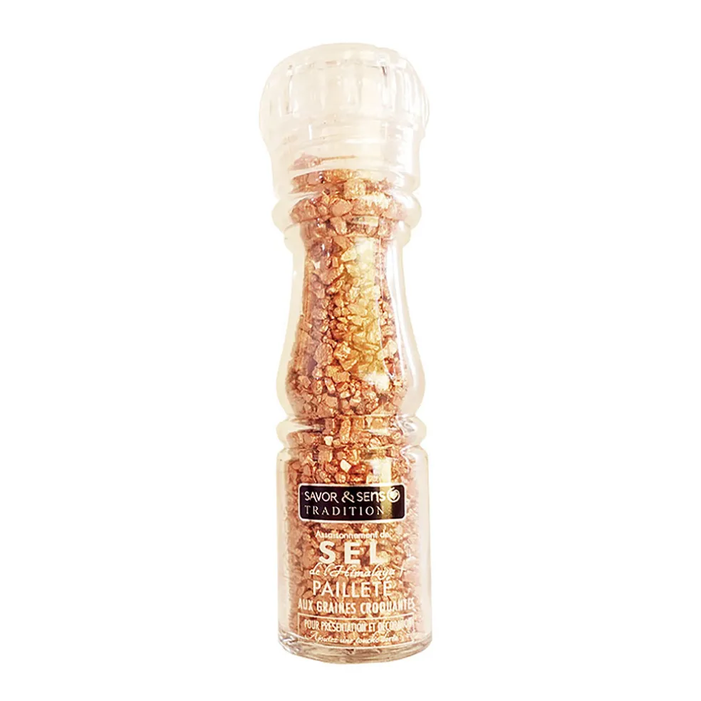 Assaisonnement de sel dore aux graines croquantes