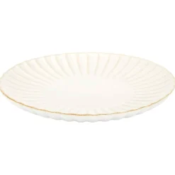 Assiette à dessert en céramique beige d21cm - Vlora