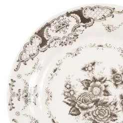 Assiette à dessert en faïence gris d20cm - clothilde