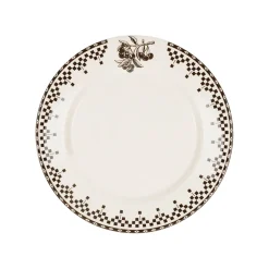 Assiette à dessert en faïence anthracite d22.5cm - Damier