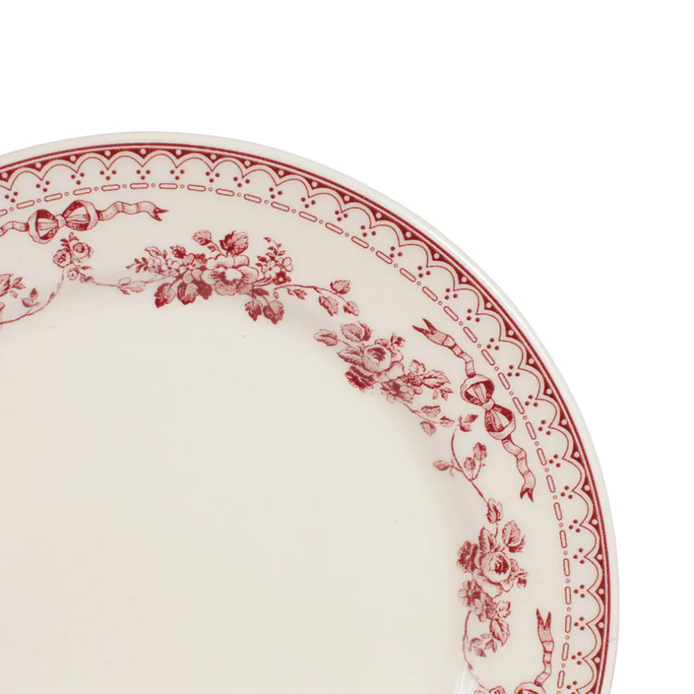 Assiette à dessert en faïence bordeaux d20.5cm - faustine
