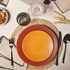 Assiette à dessert en gres safran d21cm - vesuvio