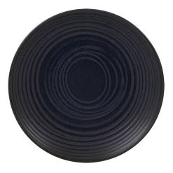 Assiette à dessert en grès noir d21cm - moon