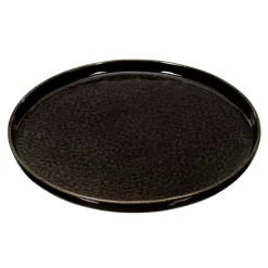 Assiette à dessert en grès noir d20.5cm