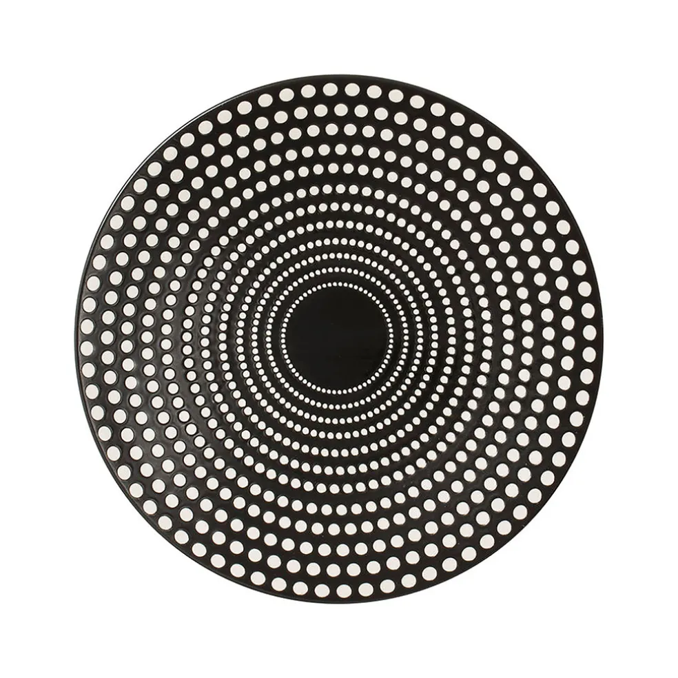 Assiette à dessert en grès pois noir d20.5cm - galaxy