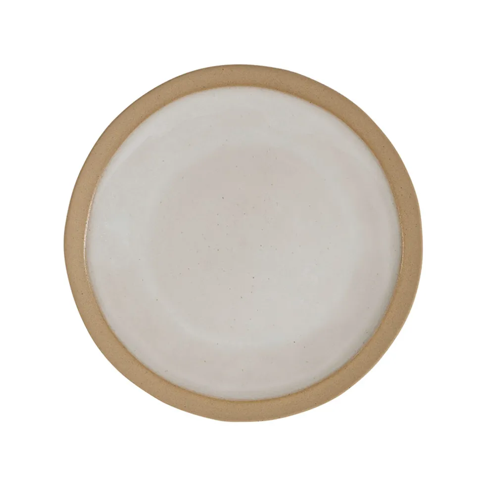 Assiette à dessert en grès blanc d21.5cm - Jade