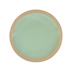 Assiette à dessert en grès vert d'eau d21.5cm - Jade