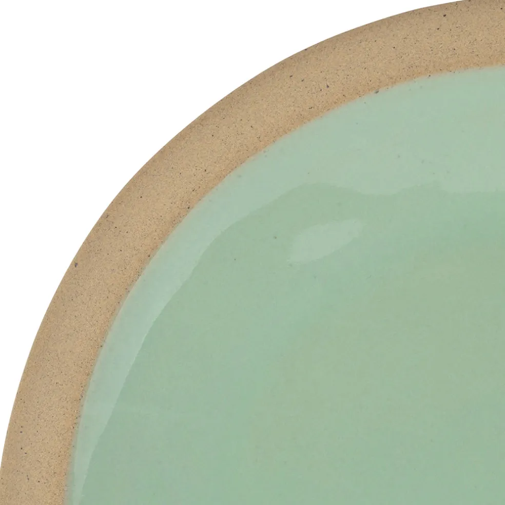 Assiette à dessert en grès vert d'eau d21.5cm - Jade