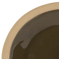 Assiette à dessert en grès kaki d21.5cm - Jade