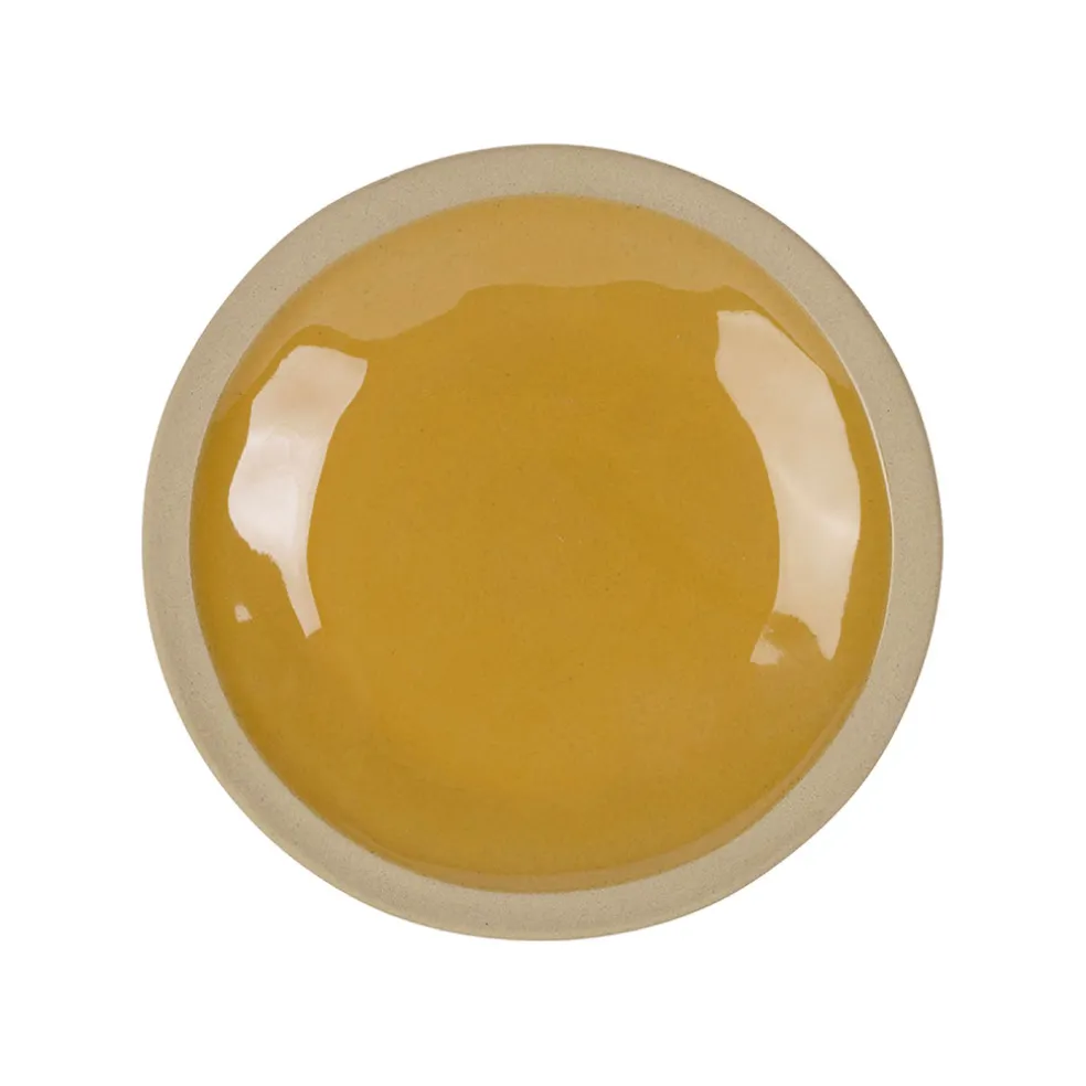 Assiette à dessert en grès curry d21.5cm - Jade