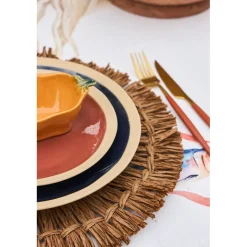 Assiette à dessert en grès tomette d21.5cm - Jade