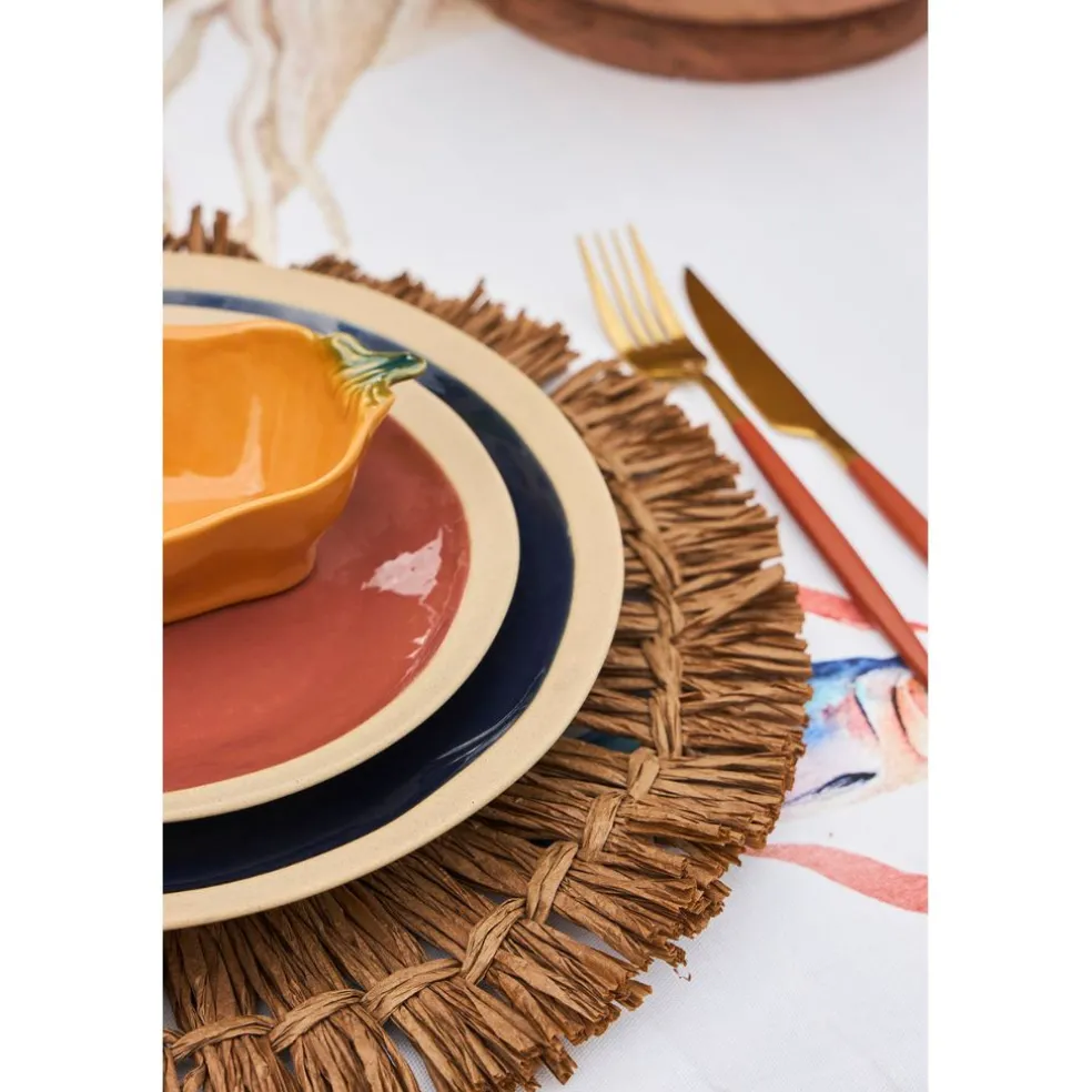 Assiette à dessert en grès tomette d21.5cm - Jade