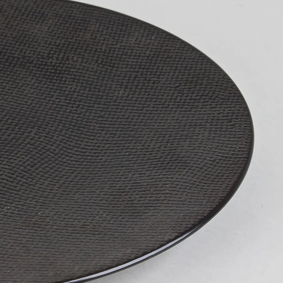 Assiette à dessert en grès noir d20.5cm - Vesuvio