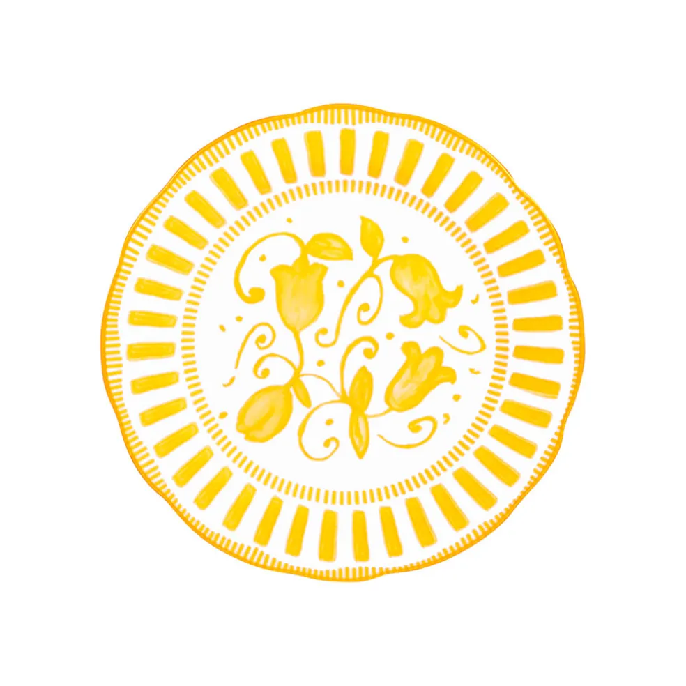 Assiette à dessert en porcelaine jaune d21cm - Napoli