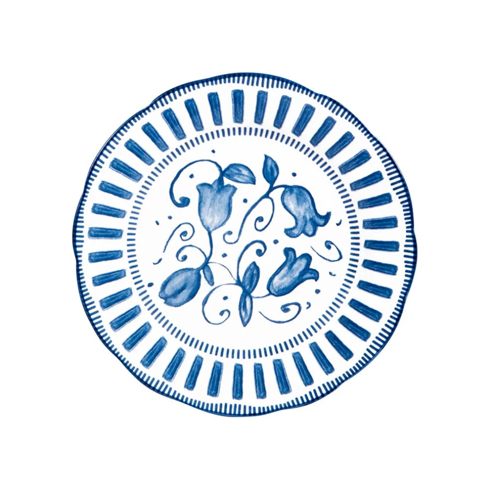 Assiette à dessert en porcelaine bleu d21cm - Napoli