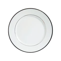 Assiette à dessert en porcelaine blanc et platine d20cm - ginger