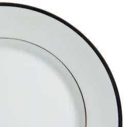 Assiette à dessert en porcelaine blanc et platine d20cm - ginger