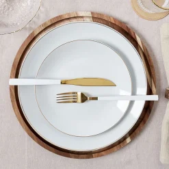 Assiette à dessert en porcelaine lisere doré d20cm