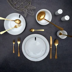 Assiette à dessert en porcelaine lisere doré d20cm