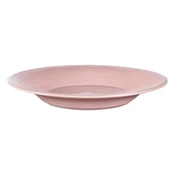 Assiette à pâtes en faïence rose poudré d27cm - constance