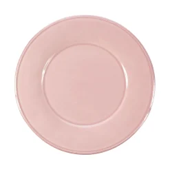 Assiette a dessert en faïence rose poudré d23.5cm -constance