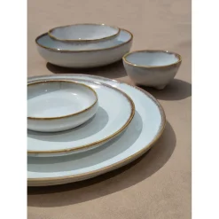 Assiette a dessert en grès nacré d20cm - Nori