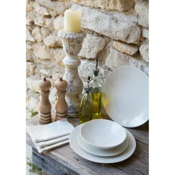 Assiette calotte en grès crème d19cm - vesuvio