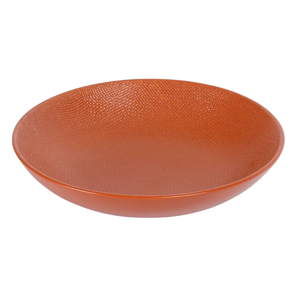 Assiette calotte en gres terracotta d25cm - vesuvio