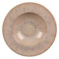 Assiette calotte en grès beige d27cm - Akaris