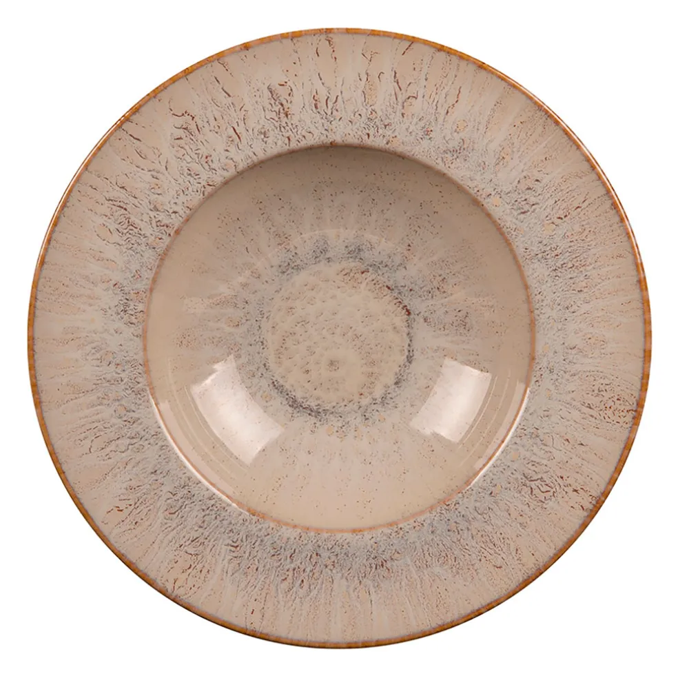 Assiette calotte en grès beige d27cm - Akaris