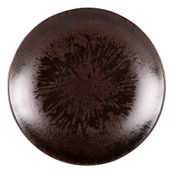 Assiette calotte en grès marron d22cm - Onyx