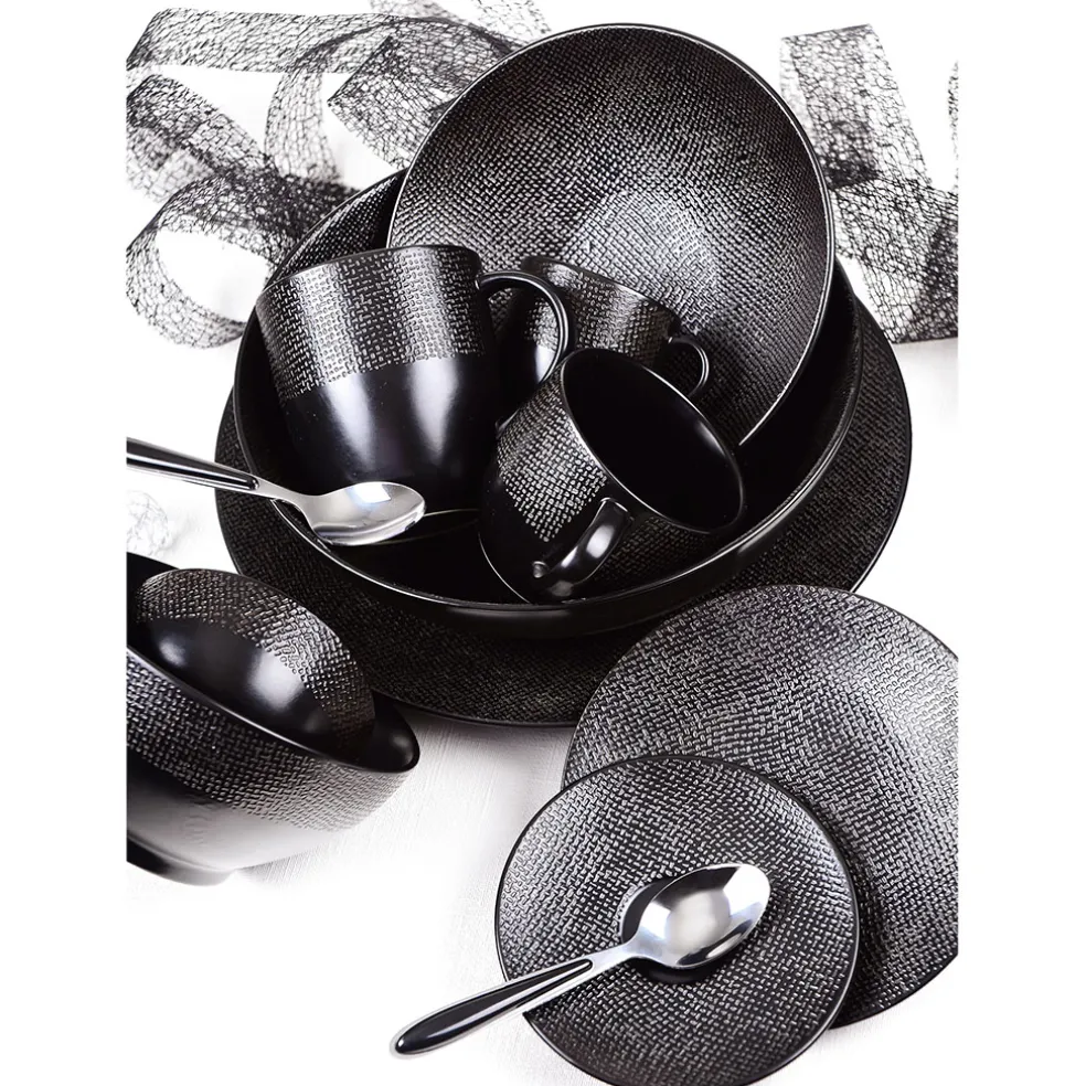 Assiette calotte en grès noir d19cm - vesuvio