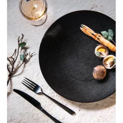 Assiette calotte en grès noir d19cm - vesuvio